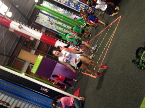 Great Amazing Race 2014: Survived the slide of doom. You might not be able to tell, but all the kids in the background are, like, totally terrified. 