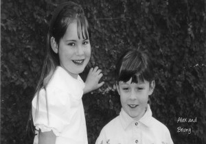 It's mid 90s and we're both losing at hair.