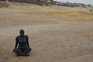Mud baking at the Dead Sea. This picture even freaks me out. (Also, seems like some horrible racist joke but I swear its not!) 