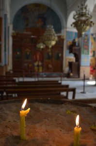 Understated is not a thing here. (Madaba's replica St George's church, built to preserve an ancient mosaic map.) 